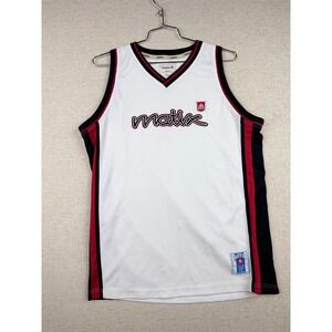 Matix Throwback Basketball Jersey Mens Medium White Y2K Mesh Sleeveless Shirt